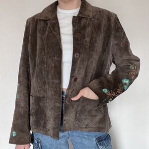 Vintage Roper Jacket Womens XL Suede Embroidered Boho Western Indie Ranchwear